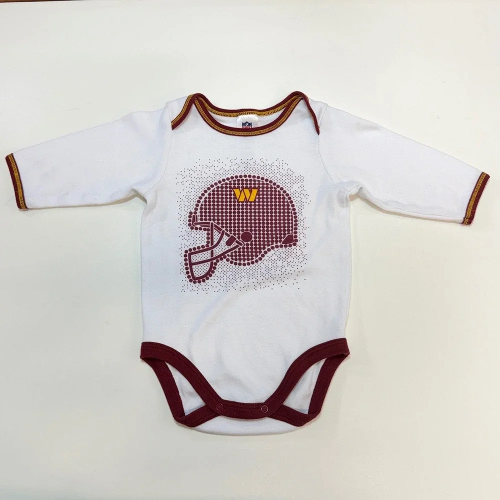 Washington Commanders NFL Team Apparel Bodysuit Kids 3-6M White Long Sleeve